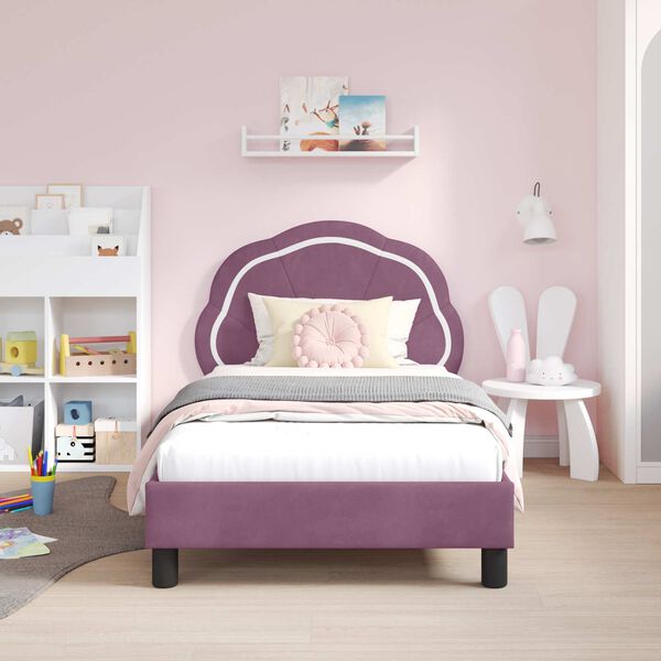 vidaXL Cadre de lit pour enfants avec t&ecirc;te de lit Violet 80 x 160 cm
