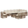 vidaXL Ensemble de canap&eacute; de jardin 11 pc Beige et blanc cr&egrave;me