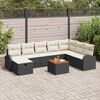vidaXL Ensemble de canapé de jardin avec coussin 9 pcs Noir Poly rotin