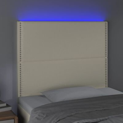 vidaXL Tête de lit à LED Crème 100x5x118/128 cm Similicuir