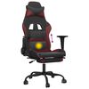 vidaXL Chaise de jeu de massage repose-pied Noir&Bordeaux Similicuir
