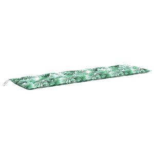 vidaXL Coussin de banc de jardin &agrave; motif de feuilles 200x50x7 cm