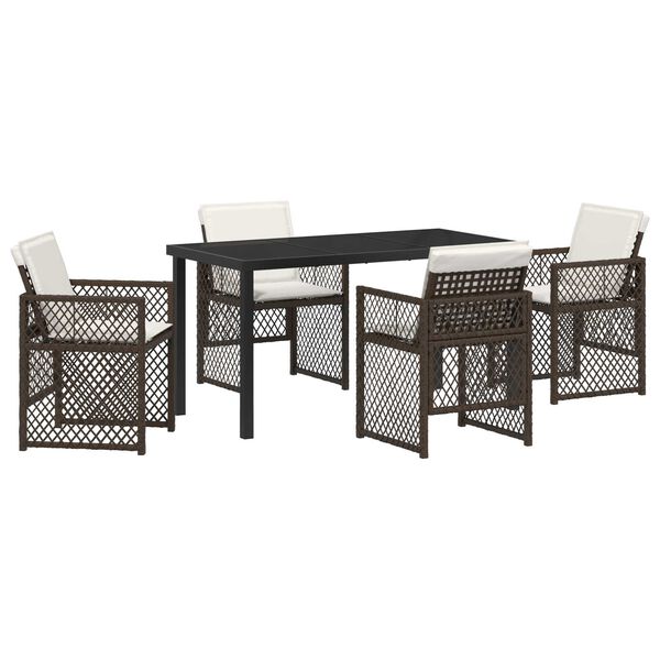 vidaXL Ensemble de salle &agrave; manger pour jardin 5 pcs Marron polyrotin
