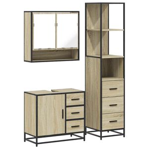 vidaXL Ensemble de meubles de salle de bain 3 pcs ch&ecirc;ne sonoma