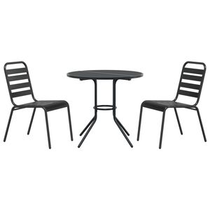 vidaXL Ensemble de chaises de jardin empilables 3 pcs anthracite