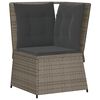 vidaXL Canap&eacute; d'angle de jardin avec coussins gris r&eacute;sine tress&eacute;e