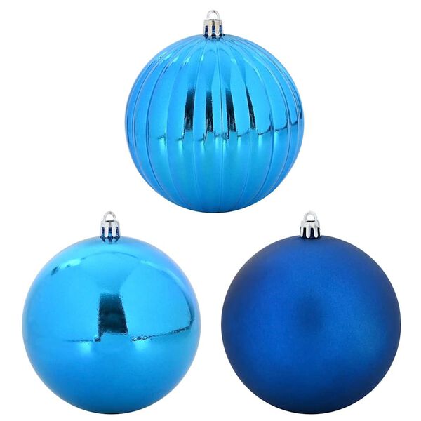vidaXL Ensemble de Boules de Noël 15 pcs Bleu Plastique