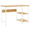 vidaXL Bureau d'ordinateur Blanc/ch&ecirc;ne clair 105x50x72 cm MDF et m&eacute;tal