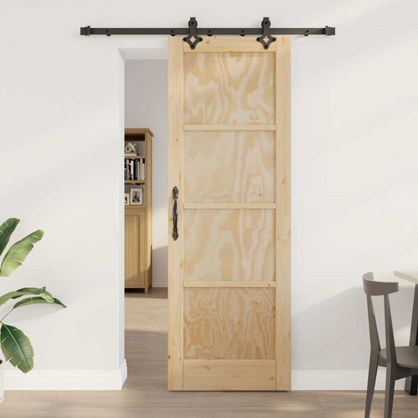 vidaXL Porte coulissante ORKDAL Marron 73,5 x 211 cm Pin massif
