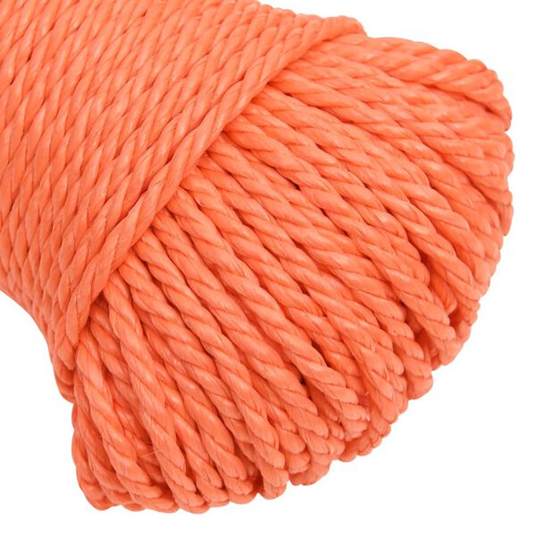 vidaXL Corde de travail Orange 3 mm 100 m Polypropyl&egrave;ne