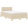 vidaXL Lit &agrave; ressorts avec matelas Cr&egrave;me 120 x 200 cm tissu