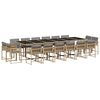 vidaXL Ensemble &agrave; manger de jardin et coussins 17 pcs m&eacute;lange beige
