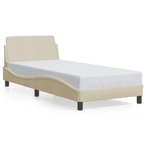 vidaXL Cadre de lit avec t&ecirc;te de lit Dover cr&egrave;me 90x200cm tissu