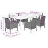 vidaXL Ensemble &agrave; manger de jardin coussins 7pcs Noir R&eacute;sine tress&eacute;e
