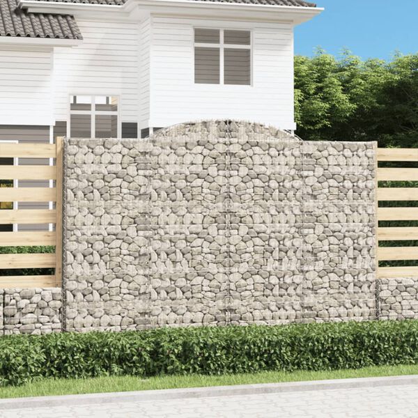 vidaXL Paniers &agrave; gabions arqu&eacute;s 2 pcs 300x30x200/220 cm fer galvanis&eacute;