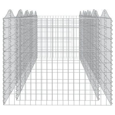 vidaXL Lit surélevé à gabions arqué 400x100x100 cm Fer galvanisé