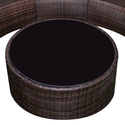 vidaXL Salon de jardin 6 pcs avec coussins résine tressée marron