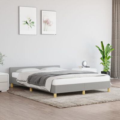 vidaXL Cadre de lit sans matelas gris clair 140x190 cm tissu