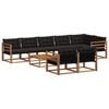 vidaXL Ensemble de canap&eacute;s d'ext&eacute;rieur 9 pc Naturel et Noir