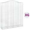 vidaXL Paniers &agrave; gabions arqu&eacute;s 6 pcs 200x50x220/240 cm Fer galvanis&eacute;