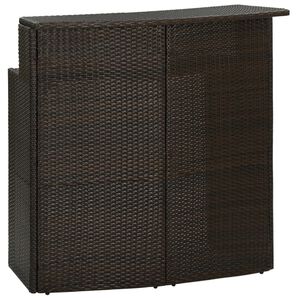 vidaXL Table de bar de jardin Marron 120x55x110 cm R&eacute;sine tress&eacute;e