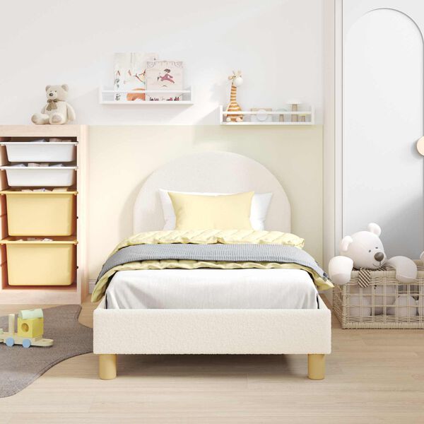 vidaXL Cadre de lit pour enfants avec t&ecirc;te de lit Cr&egrave;me 80 x 160 cm