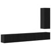 vidaXL Ensemble meuble TV 4 pcs Ch&ecirc;ne noir Bois d'ing&eacute;nierie