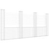 vidaXL Panier de gabion en forme de U avec 4 poteaux Fer 380x20x200 cm