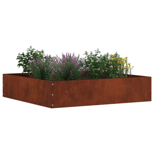 vidaXL Bordure de Pelouse 6 pcs Rouill&eacute; 60 x 60 x 13 cm