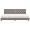 vidaXL Lit avec matelas taupe 200x200 cm tissu