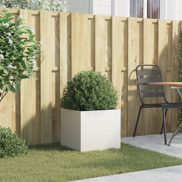 vidaXL Jardini&egrave;re blanc 42x40x39 cm acier