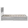 vidaXL Cadre de lit Gris Sonoma 135 x 190 cm Bois d'ing&eacute;nierie