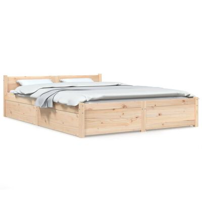 vidaXL Cadre de lit avec tiroirs 150x200 cm Très grand