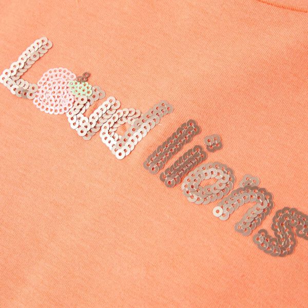 T-shirt enfant &agrave; manches courtes orange n&eacute;on 128