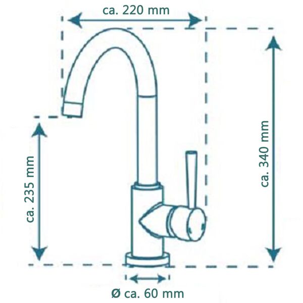 SCH&Uuml;TTE Mitigeur d'&eacute;vier avec bec verseur rond CORNWALL Chrome
