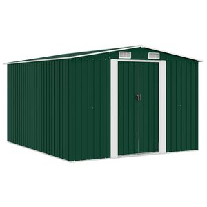 vidaXL Abri de jardin 257x298x178 cm M&eacute;tal Vert