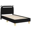 vidaXL Cadre de lit pour enfants avec t&ecirc;te de lit Noir 80 x 160 cm