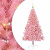 vidaXL Sapin de No&euml;l artificiel pr&eacute;-&eacute;clair&eacute; Rose 150 cm PVC