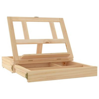 vidaXL Chevalet de table avec tiroir 33,5x25,5x7 cm bois massif de pin
