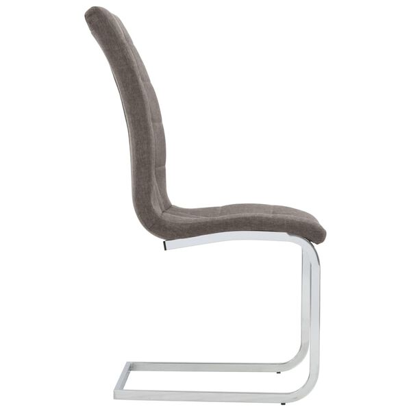 vidaXL Chaises &agrave; manger cantilever lot de 2 taupe tissu