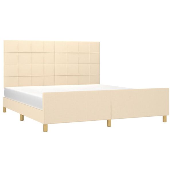 vidaXL Cadre de lit sans matelas cr&egrave;me 180x200 cm tissu
