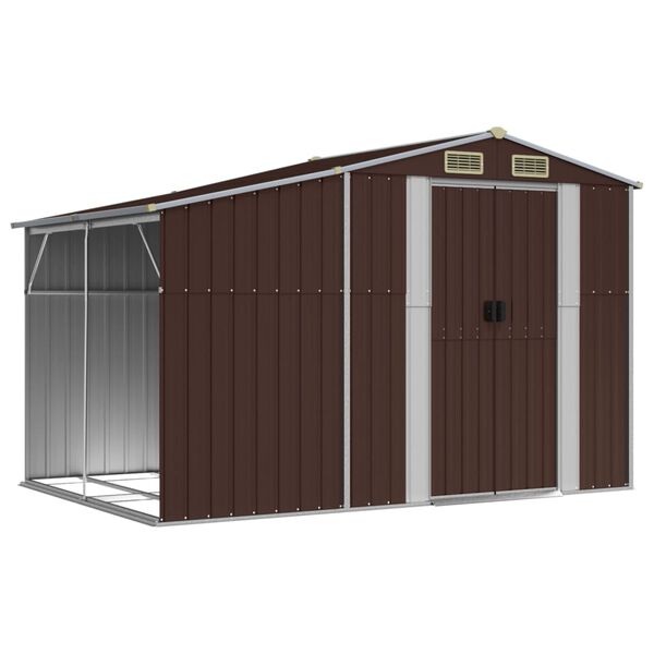 vidaXL Abri de jardin marron 277x192,5x179 cm acier galvanis&eacute;
