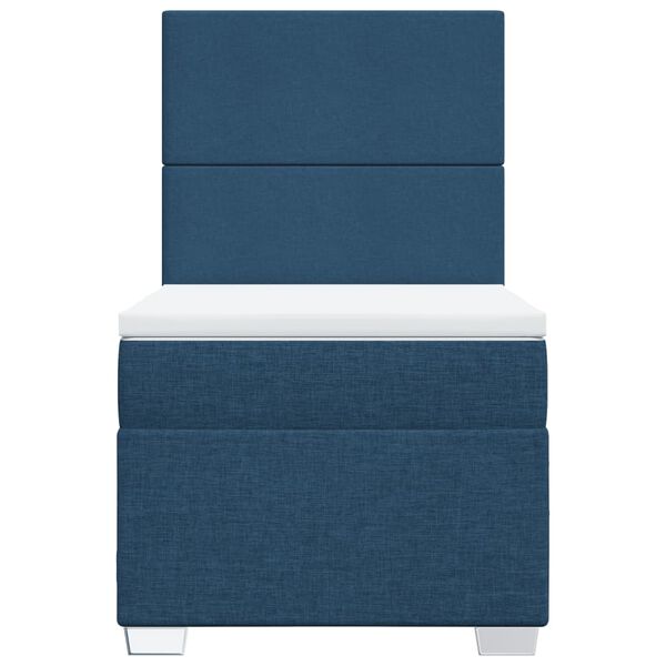 vidaXL Sommier &agrave; lattes de lit avec matelas Bleu 90x190 cm Tissu