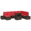 vidaXL Ensemble de canap&eacute; de jardin 9 pc Marron polyrotin
