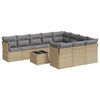 vidaXL Salon de jardin 11 pcs avec coussins beige r&eacute;sine tress&eacute;e