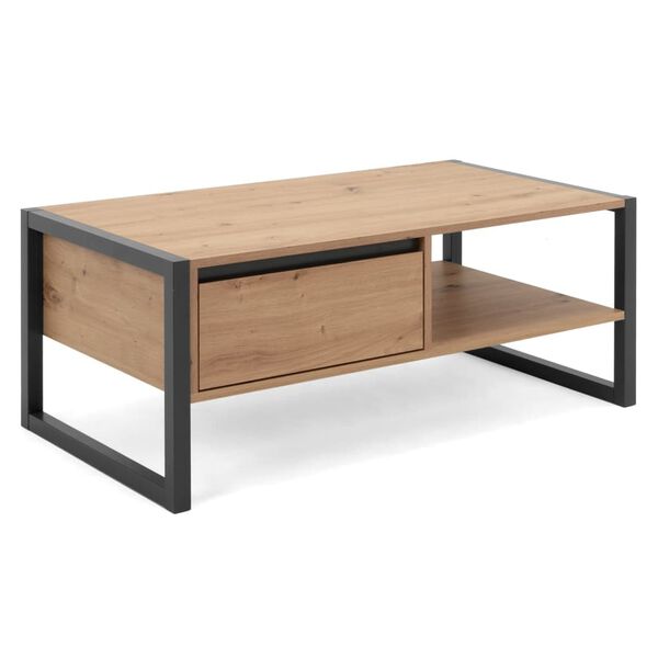 Finori Table basse Denver 55 Ch&ecirc;ne artisanal et gris anthracite