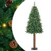 vidaXL Sapin de No&euml;l mince Vert 210 cm PVC et bois de pin massif