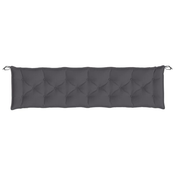vidaXL Coussin de banc de jardin anthracite 200x50x7 cm tissu oxford