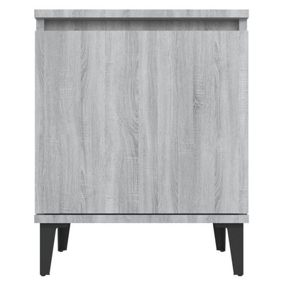 vidaXL Tables de chevet avec pieds en métal sonoma gris 40x30x50 cm