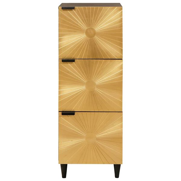 vidaXL Meuble d'appoint avec tiroir Noir et or 40 x 33,5 x 110 cm